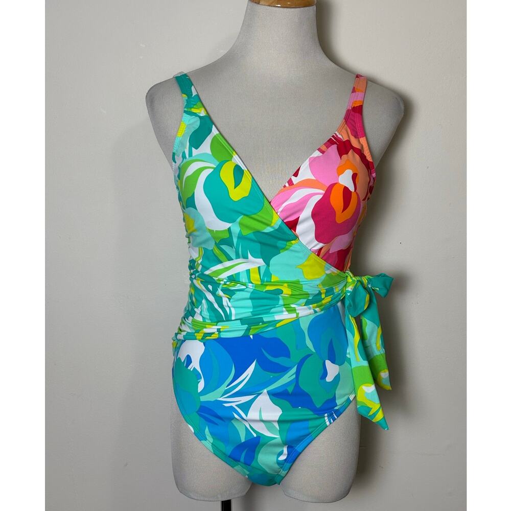Bleu Rod Beattie Multicolor Floral One Piece Swimsuit